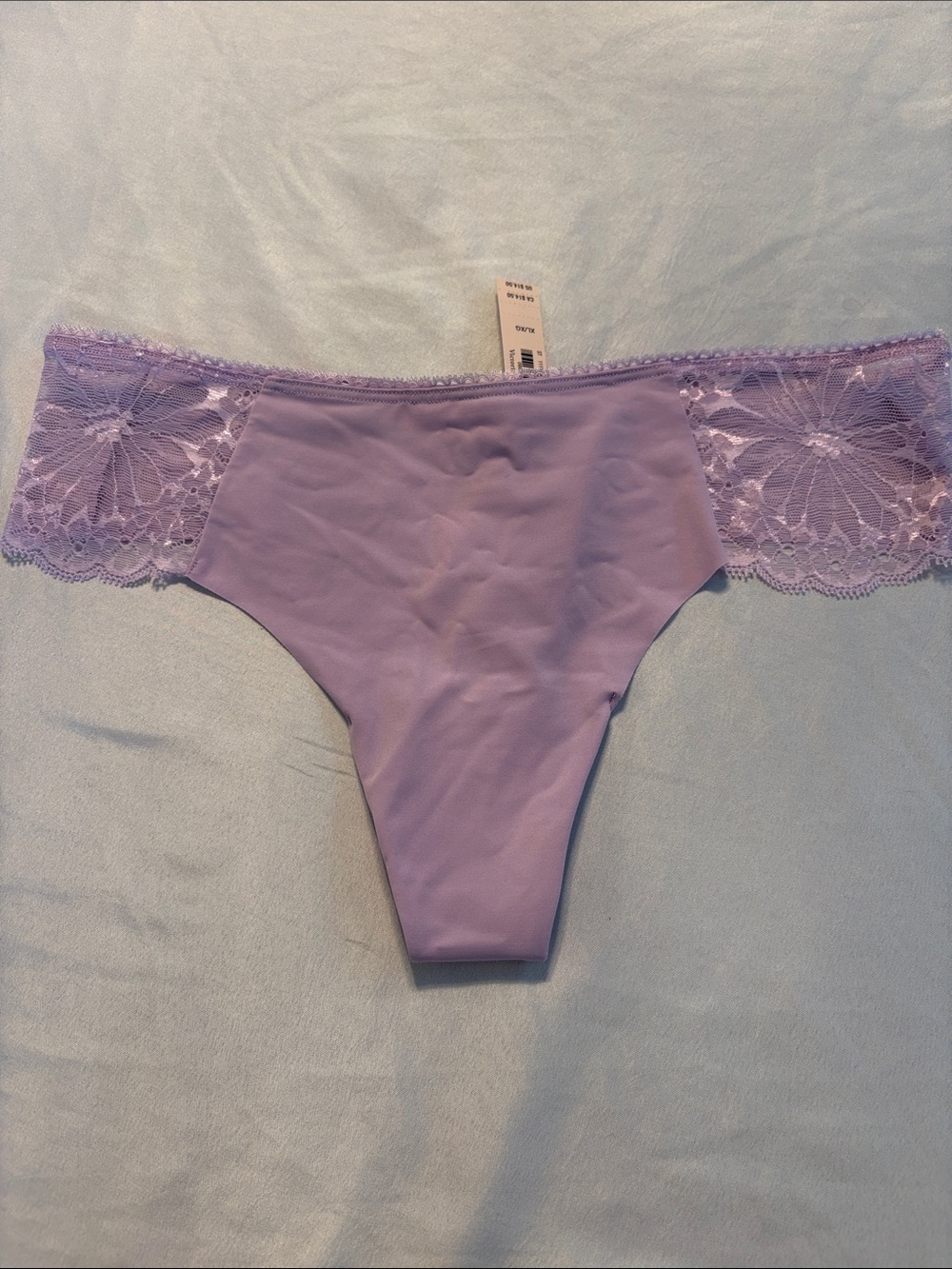 NWT VS Lavender Lace-Trim Thong Panty